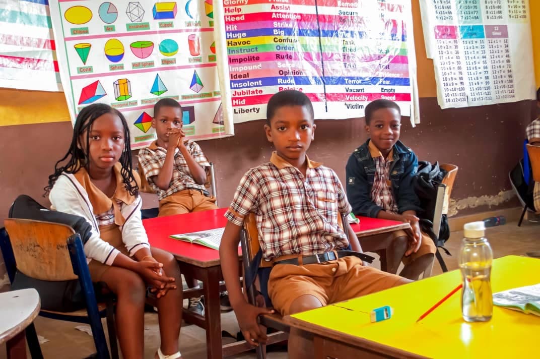 Primary students learning in the classroom