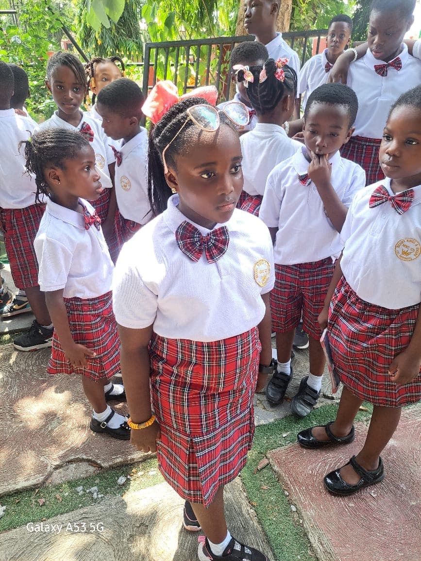 Students in uniform outdoors